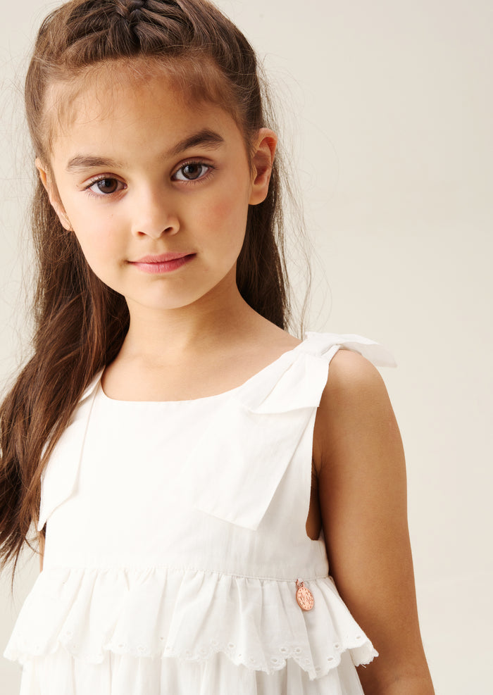 Yasmine Bow Strap Detail Tiered Midaxi Dress
