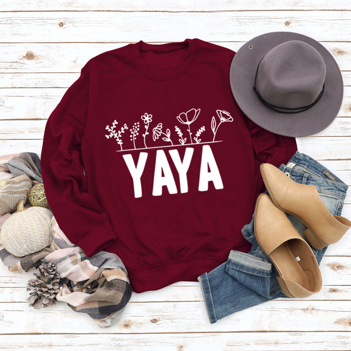 Wine red sweater (white font) / S