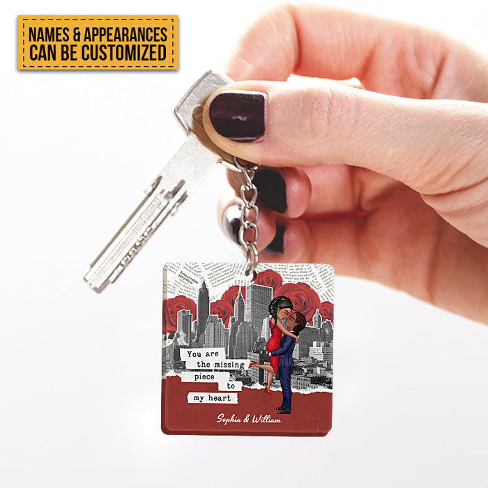 You Are The Missing Piece To My Heart - Couple Keychain - Gift For Couples  Personalized Custom Keychain