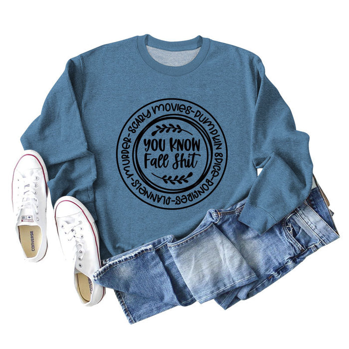 Blue sweater (black font) / S